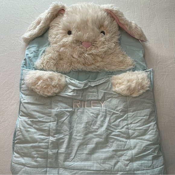 Shaggy Head Bunny Sleeping Bag Pottery Barn Kids “Riley” - Picture 3 of 16
